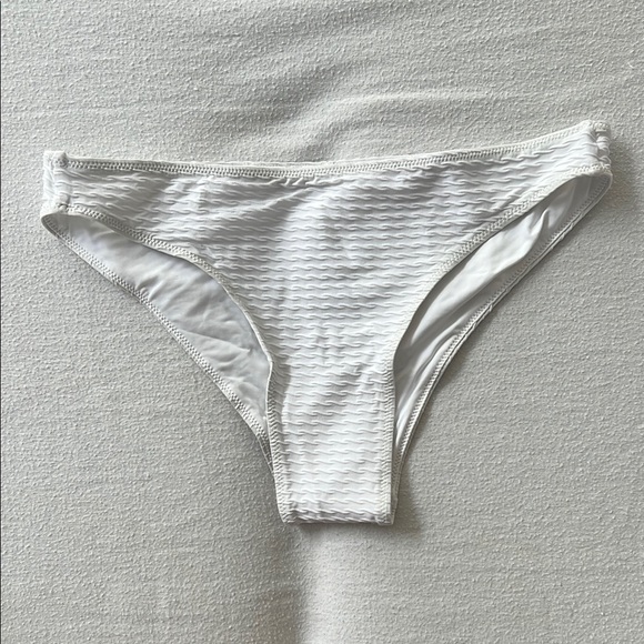 White Textured Bikini Bottom - Picture 1 of 6
